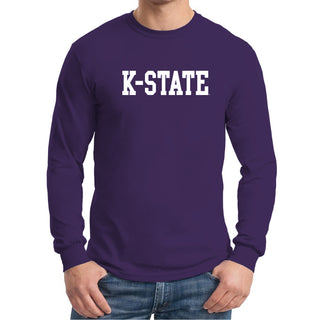 Kansas State University Wildcats Basic Block Cotton Long Sleeve T-Shirt - Purple