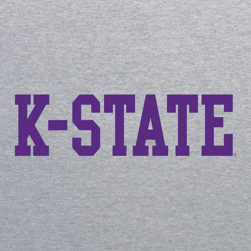Kansas State University Wildcats Basic Block Cotton Womens Long Sleeve T-Shirt - Sport Grey