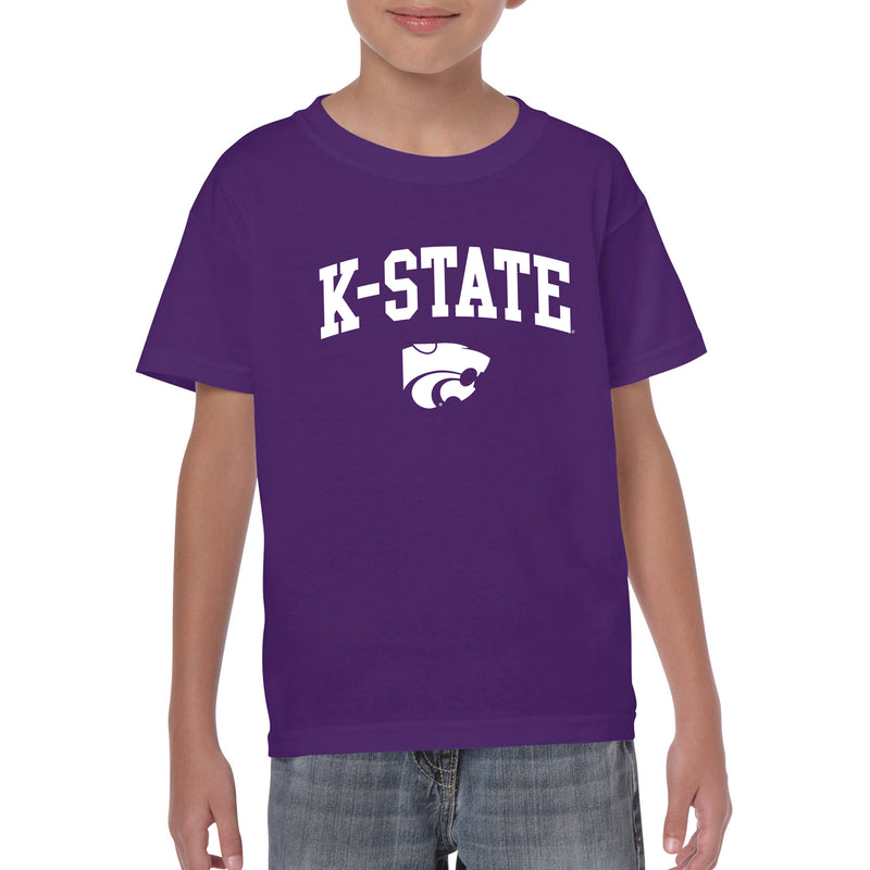 Kansas State University Wildcats Arch Logo Cotton Youth T-Shirt - Purple