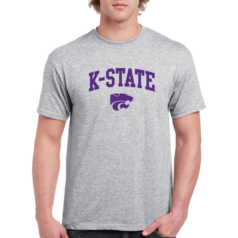 Kansas State University Wildcats Arch Logo Cotton T-Shirt - Sport Grey
