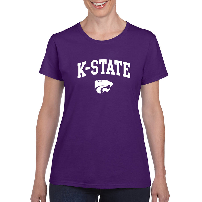 Kansas State University Wildcats Arch Logo Cotton Womens T-Shirt - Purple