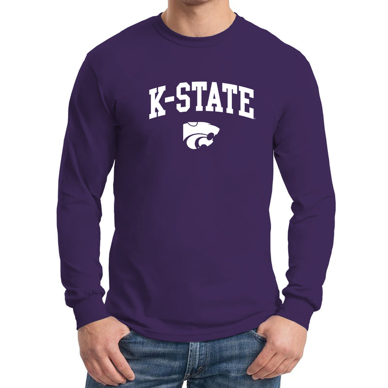 Kansas State University Wildcats Arch Logo Cotton Long Sleeve T-Shirt - Purple