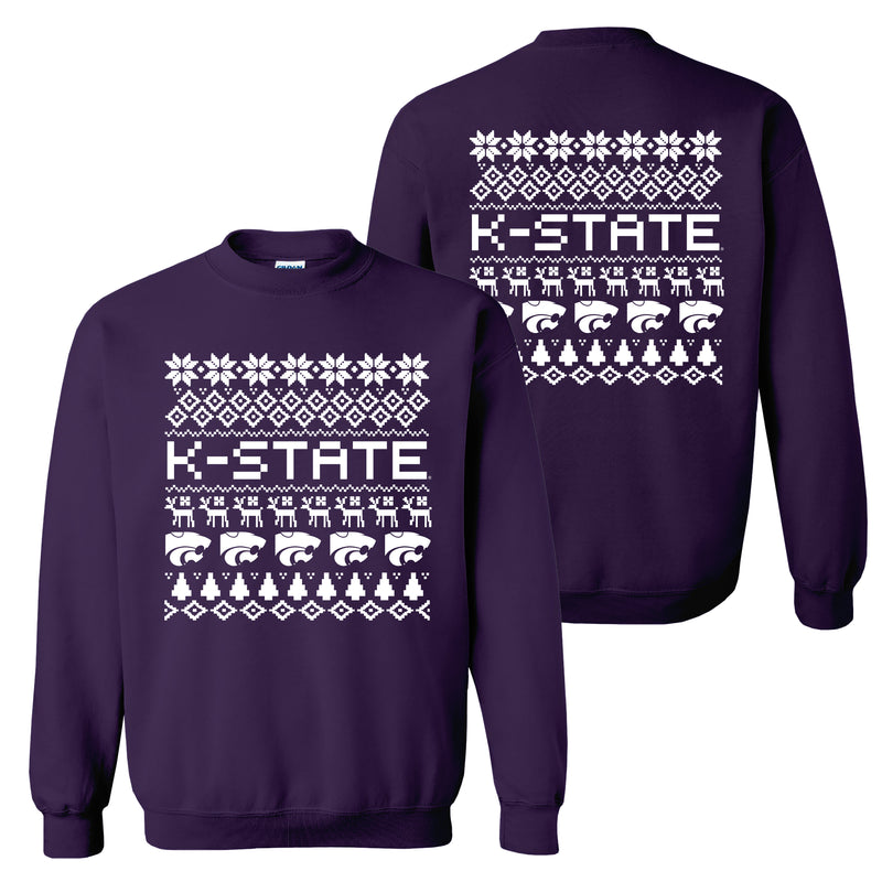 Kansas State Holiday Sweater Crewneck - Purple