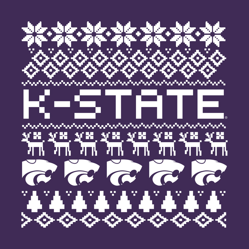 Kansas State Holiday Sweater T-Shirt - Purple