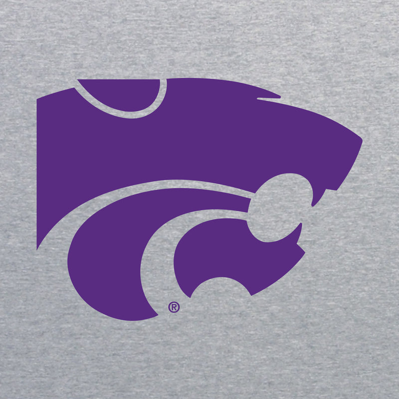 Kansas State University Wildcats Primary Logo Cotton Womens Long Sleeve T-Shirt - Sport Grey