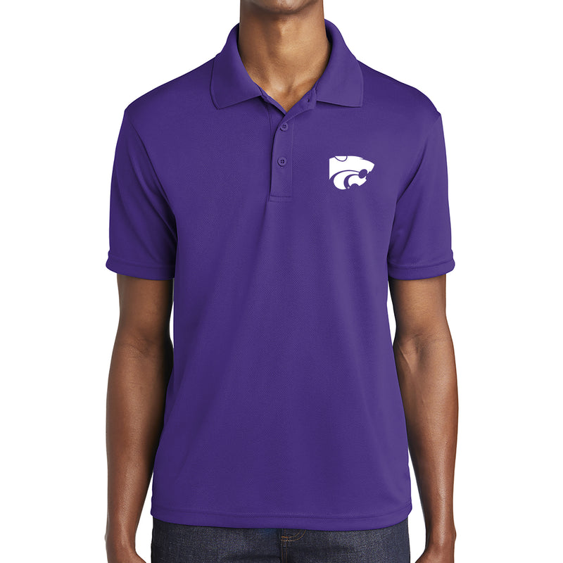 Kansas State University Wildcats Primary Logo Left Chest Embroidered Polo - Purple
