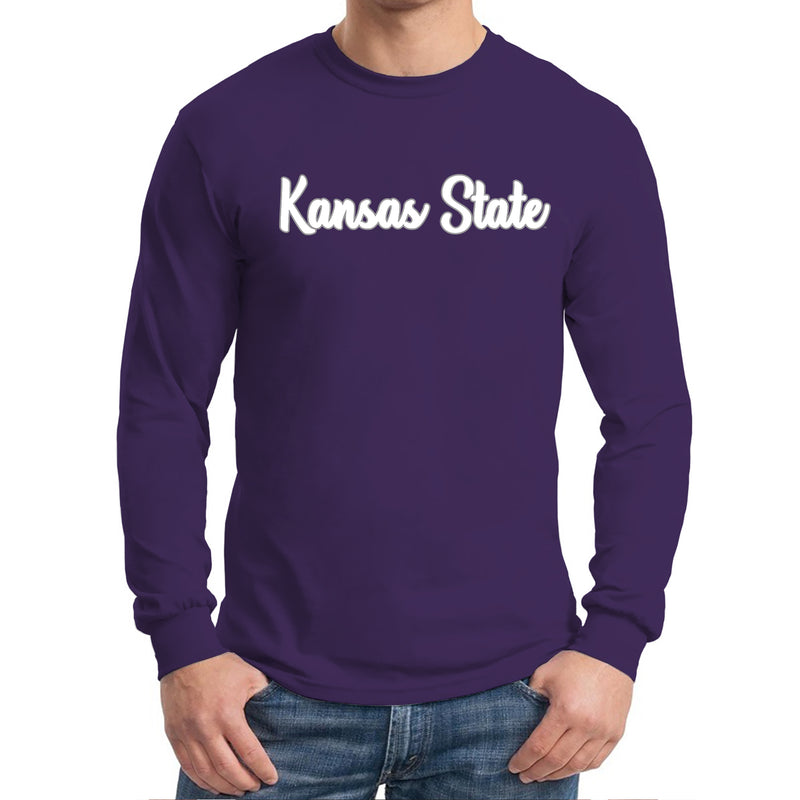 Kansas State University Wildcats Basic Script Cotton Long Sleeve T-Shirt - Purple