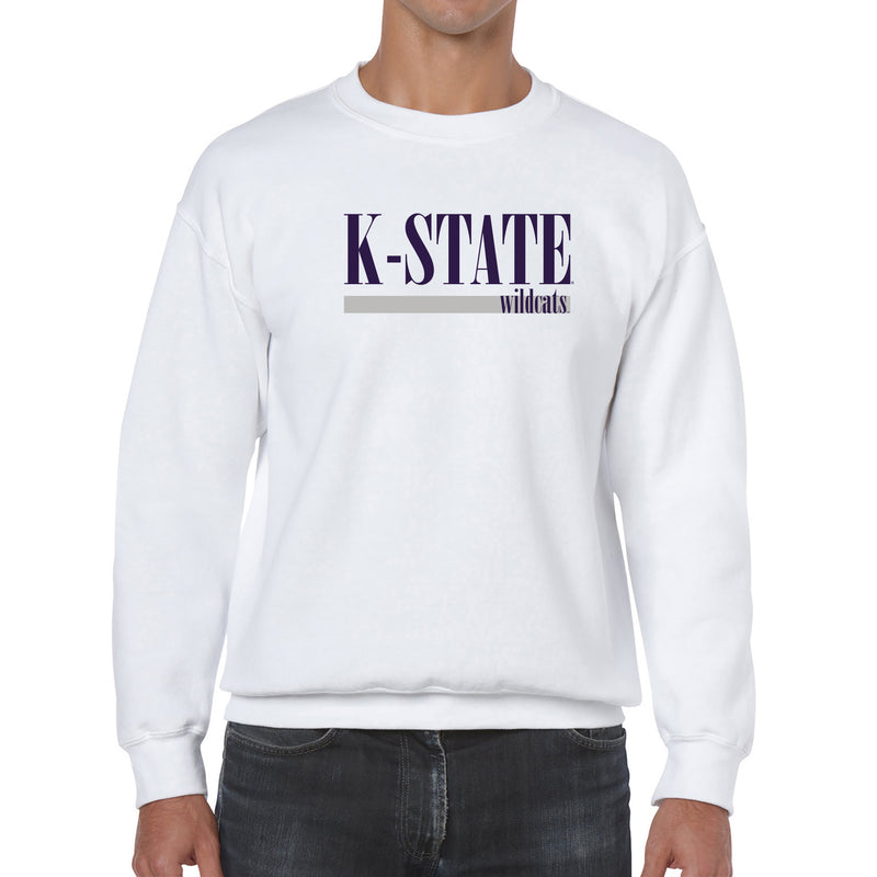Kansas State University Wildcats Boldline Basic Cotton Crewneck Sweatshirt - White