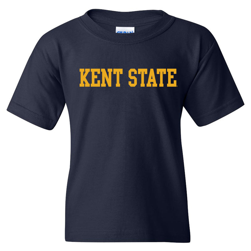Kent State University Golden Flashes Basic Block Youth Short Sleeve T Shirt - Navy
