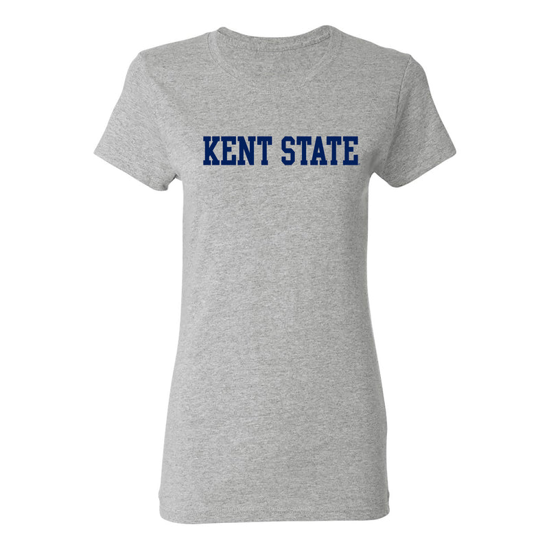 Kent State Golden Flashes Basic Block Womens T Shirt - Sport Grey