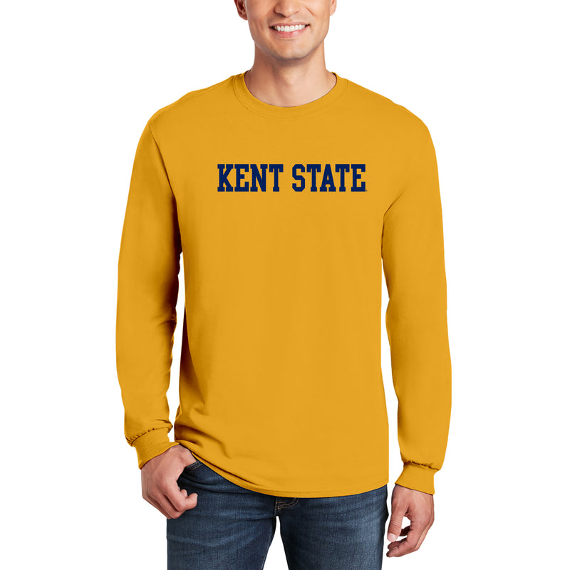 Kent State Golden Flashes Basic Block Long Sleeve T Shirt - Gold