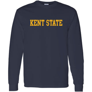 Kent State University Golden Flashes Basic Block Long Sleeve T-Shirt - Navy