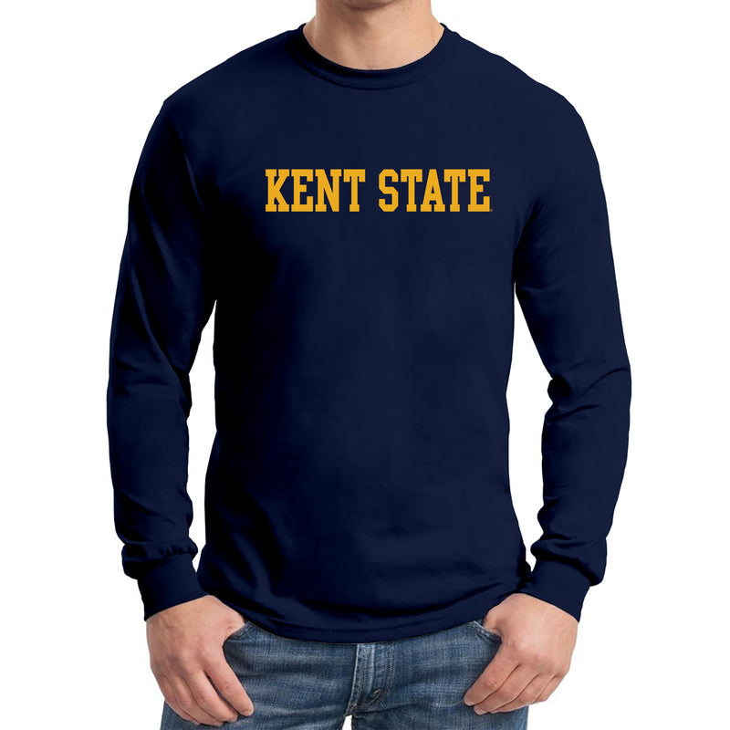 Kent State University Golden Flashes Basic Block Long Sleeve T-Shirt - Navy