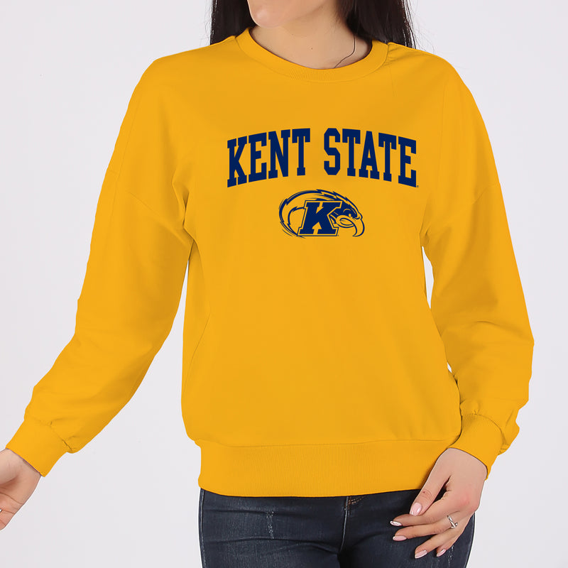 Kent State Golden Flashes Arch Logo Crewneck Sweatshirt - Gold