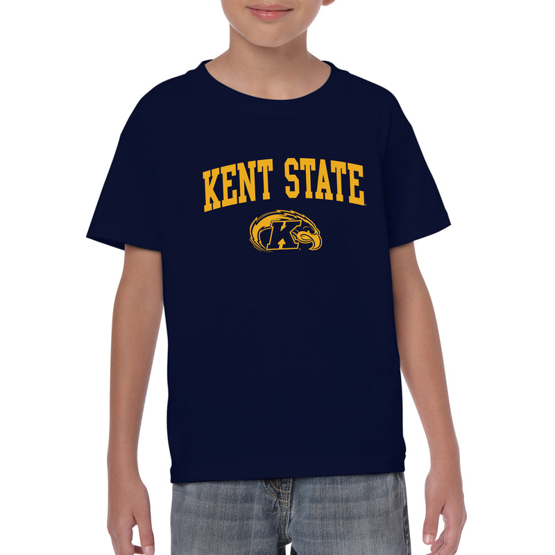 Kent State University Golden Flashes Arch Logo Youth Short Sleeve T Shirt - Navy