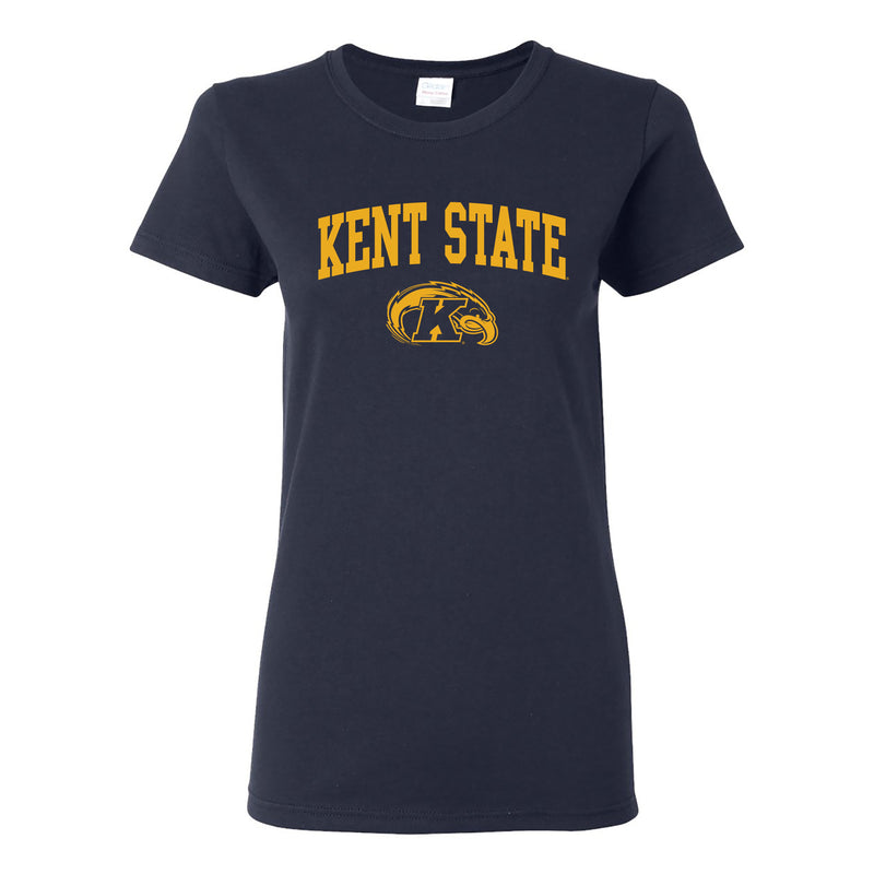 Kent State University Golden Flashes Arch Logo Womens Short Sleeve T Shirt - Navy
