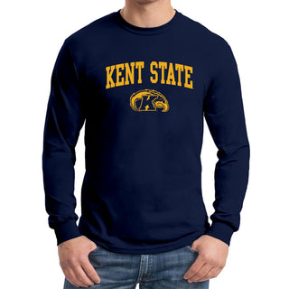 Kent State University Golden Flashes Arch Logo Long Sleeve T-Shirt - Navy