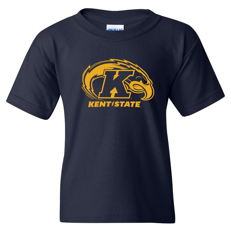 Kent State University Golden Flashes Primary Logo Youth Short Sleeve T Shirt - Navy