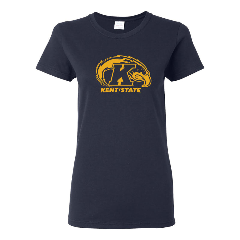 Kent State University Golden Flashes Primary Logo Womens Short Sleeve T Shirt - Navy