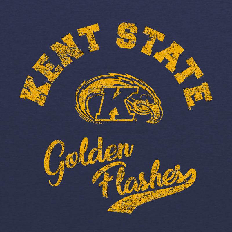 Kent State University Golden Flashes Retro Script Next Level Short Sleeve Triblend T Shirt - Vintage Navy