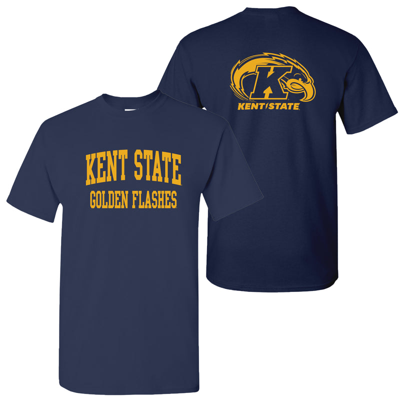 Kent State University Golden Flashes Front Back Print Short Sleeve T Shirt - Navy
