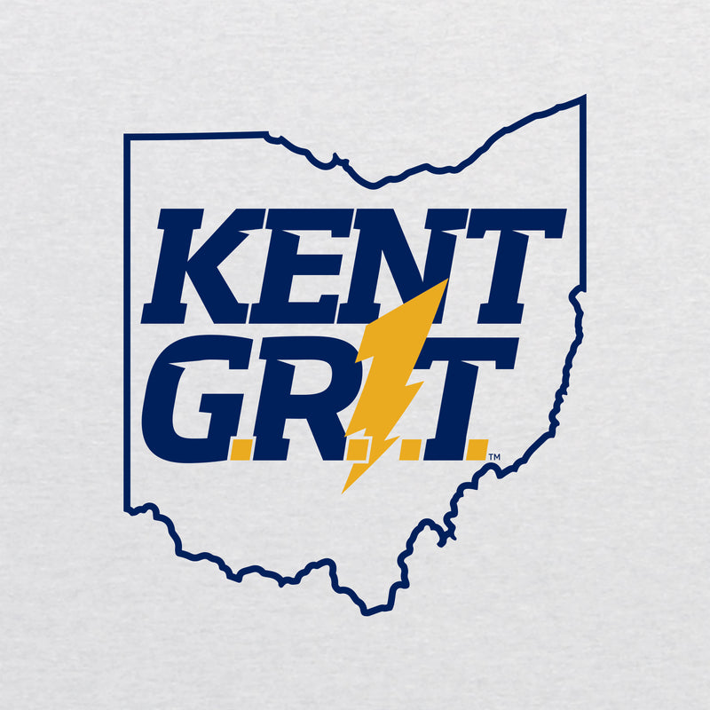 Kent State Golden Flashes Kent Grit Logo Triblend T Shirt - Heather White