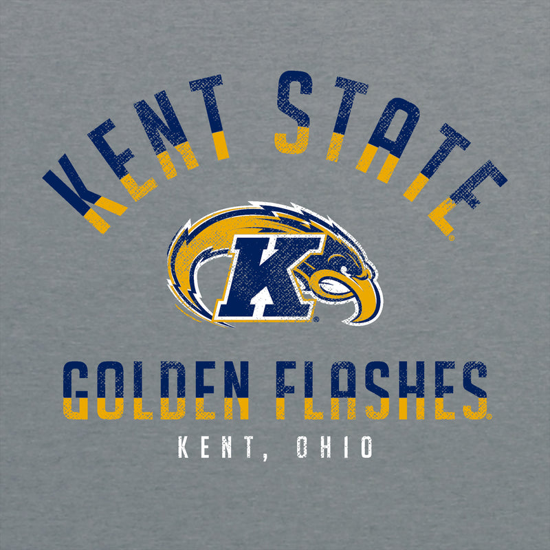 Kent State University Golden Flashes Division Arch Canvas Triblend Short Sleeve T Shirt - Athletic Grey