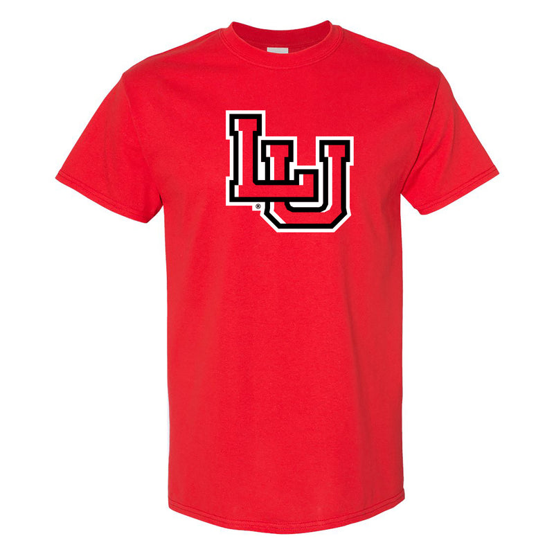 Lamar University Cardinals Primary Logo Short Sleeve T Shirt - Red