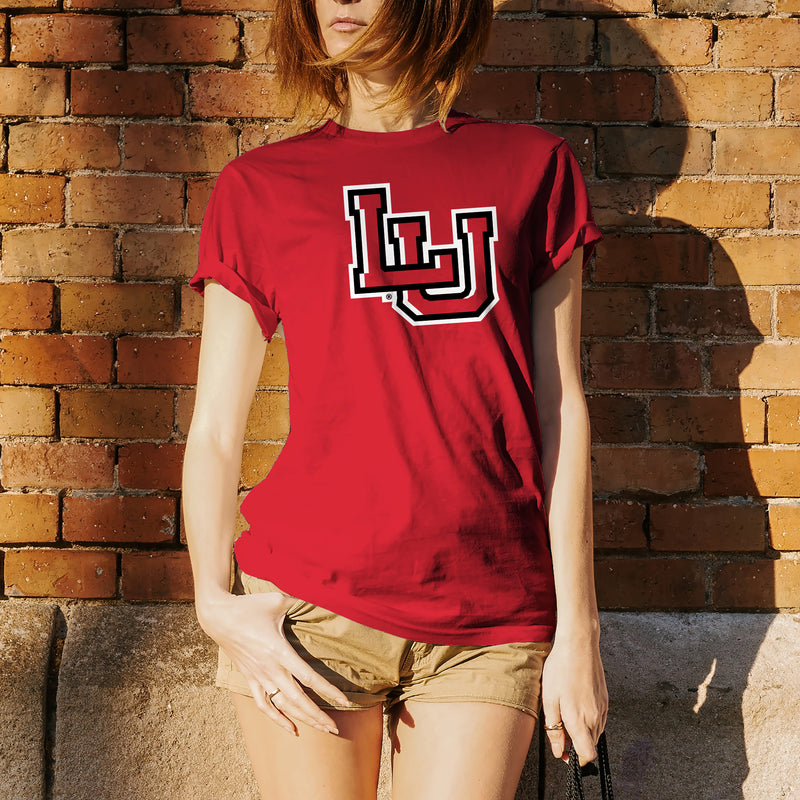 Lamar University Cardinals Primary Logo Short Sleeve T Shirt - Red