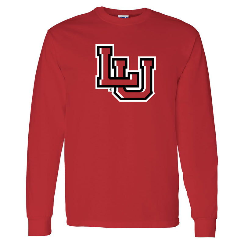 Lamar University Cardinals Primary Logo Long Sleeve T Shirt - Red
