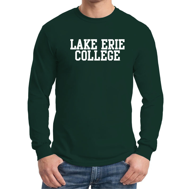 Lake Erie College Storm Basic Block Long Sleeve T Shirt - Forest