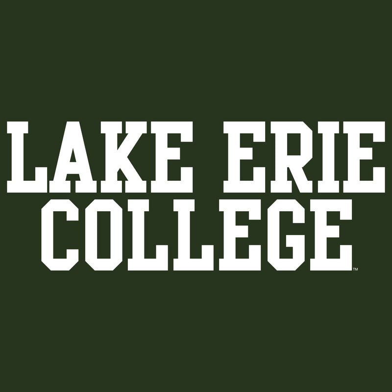 Lake Erie College Storm Basic Block Womens Short Sleeve T Shirt - Forest