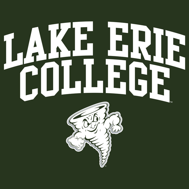 Lake Erie College Storm Arch Logo Long Sleeve T Shirt - Forest