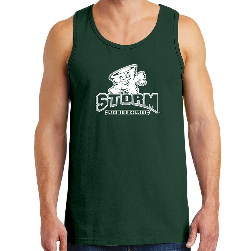 Lake Erie College Storm Primary Logo Tank Top - Forest