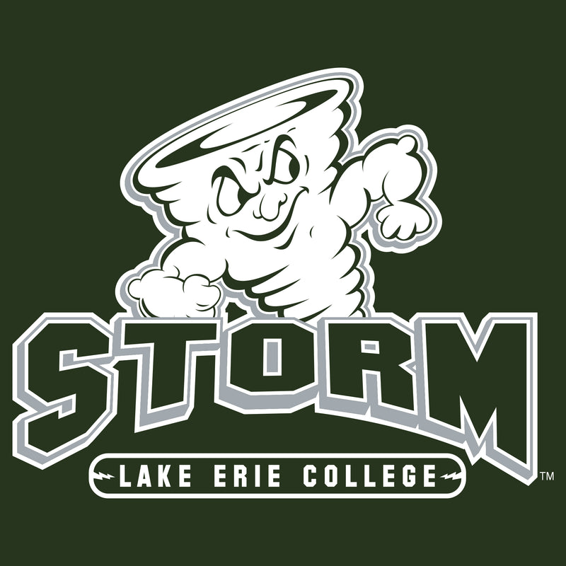 Lake Erie College Storm Primary Logo Short Sleeve T Shirt - Forest