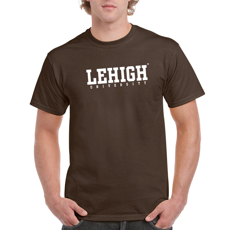 Lehigh University Mountain Hawks Basic Block T-Shirt - Dark Chocolate