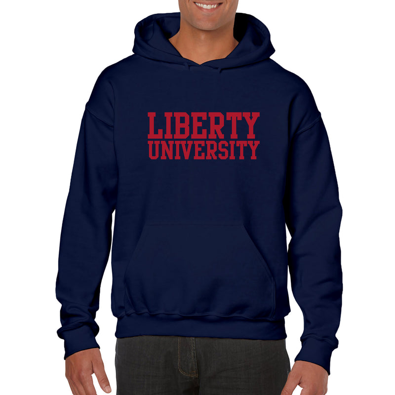 Liberty University Flames Basic Block Hoodie - Navy