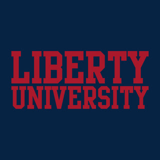 Liberty University Flames Basic Block T Shirt - Navy