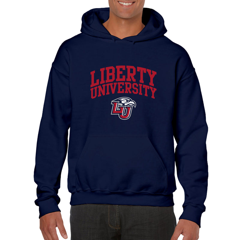 Liberty University Flames Arch Logo Heavy Blend Hoodie - Navy