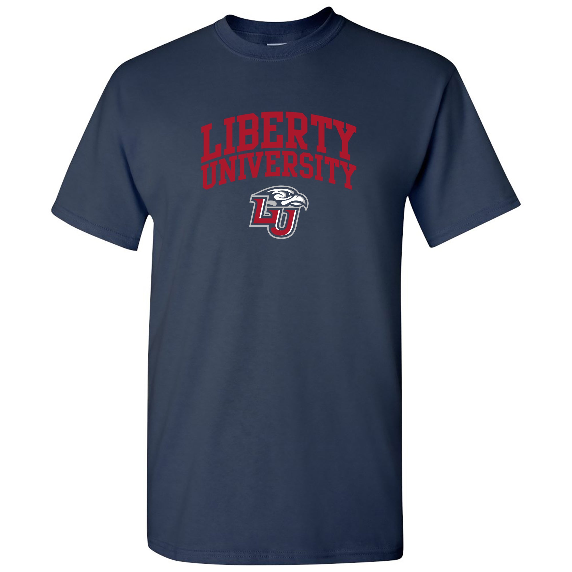 Liberty University Flames Arch Logo T Shirt Navy
