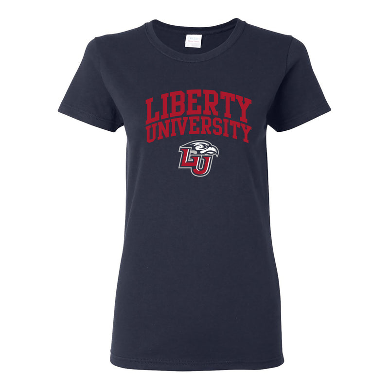 Liberty University Flames Arch Logo Womens T Shirt - Navy