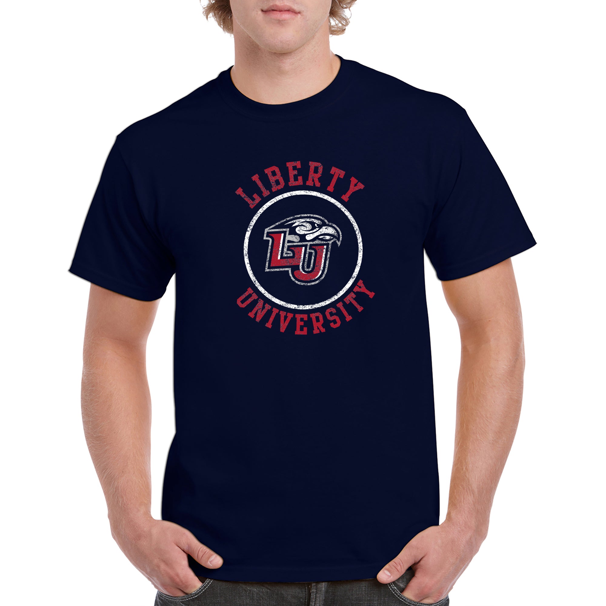 Liberty University Flames Sparky Mascot T-Shirt - Officially Licensed NCAA, Super Soft, Heather Charcoal