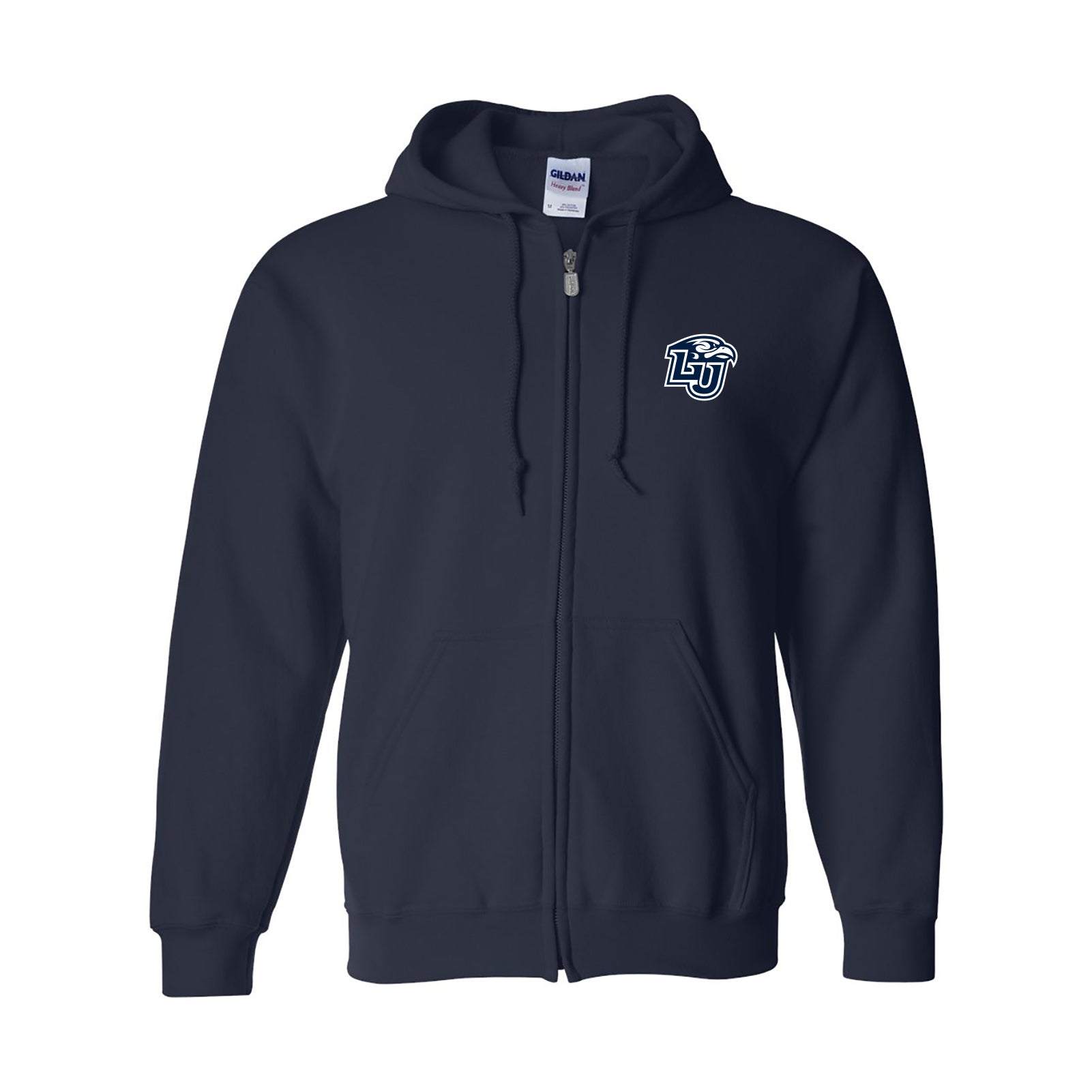 liberty university gear Liberty University Flames Primary Logo Full Zip Hoodie Sweatshirt in Blue | Size: Medium