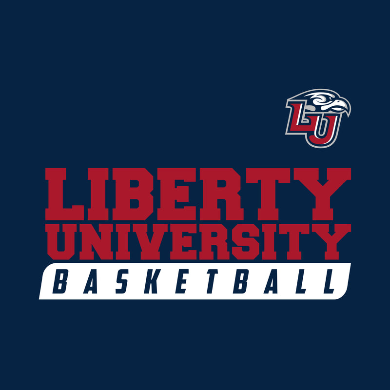 Liberty University Flames Basketball Slant T Shirt - Navy