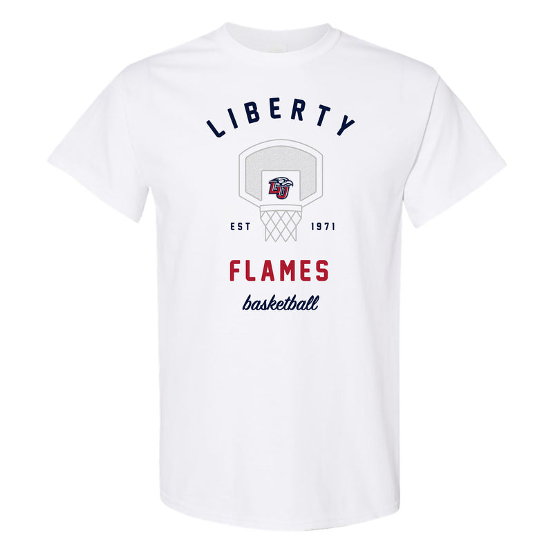 Liberty University Flames Basketball Net T Shirt - White