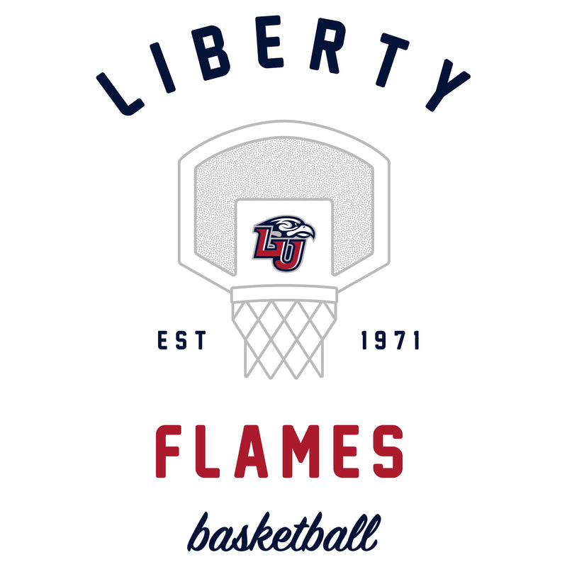 Liberty University Flames Basketball Net T Shirt - White