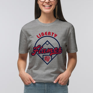 Liberty University Flames Baseball Field T Shirt - Sport Grey