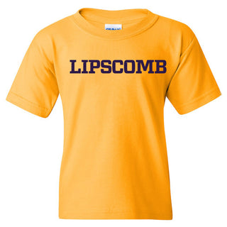 Lipscomb University Bisons Basic Block Youth Short Sleeve T Shirt - Gold