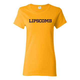 Lipscomb University Bisons Basic Block Women's Short Sleeve T Shirt - Gold