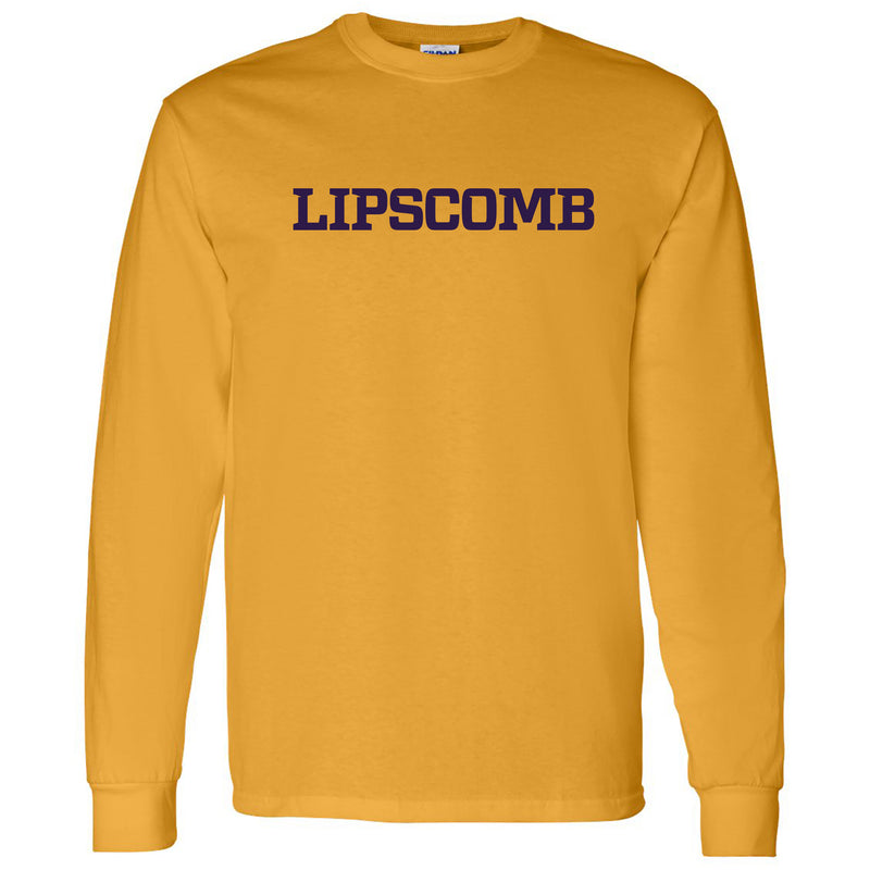 Lipscomb University Bisons Basic Block Long Sleeve T Shirt - Gold